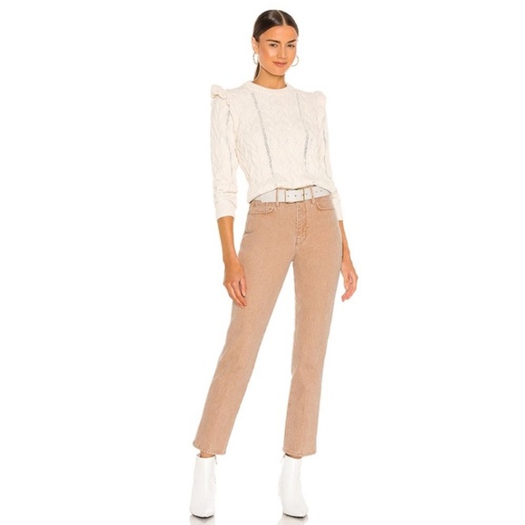 NWT Frame Le Sylvie Jean High Rise Slender Straight Leg Rigid Denim Sand 28 - Picture 2 of 16